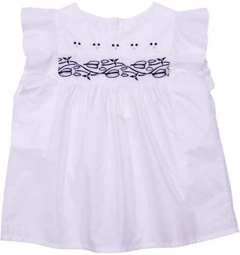 Chloe white sleeveless blouse with embroidery white
