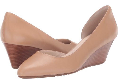 Cole Haan 60 mm edith closed toe wedge maple sugar leather