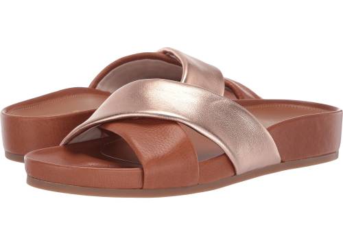 Cole Haan arielle sandal ch british tan tumbled leather/rose gold metallic leather