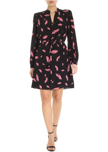 Diane Von Furstenberg glenda dress in black and pink black