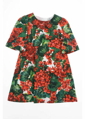 Dolce & Gabbana Kids floral-print portofino dress multicolor
