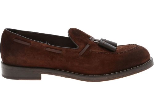 Doucals Doucal's brown suede loafers with tassels brown
