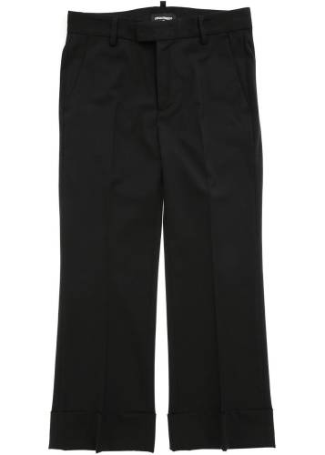 Dsquared2 black palazzo trousers with rolled cuffs black