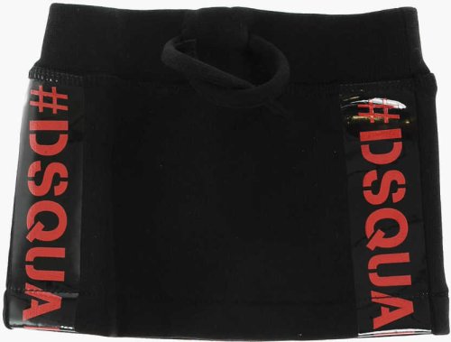 Dsquared2 Kids logoed side band skirt with patch pocket on the back black