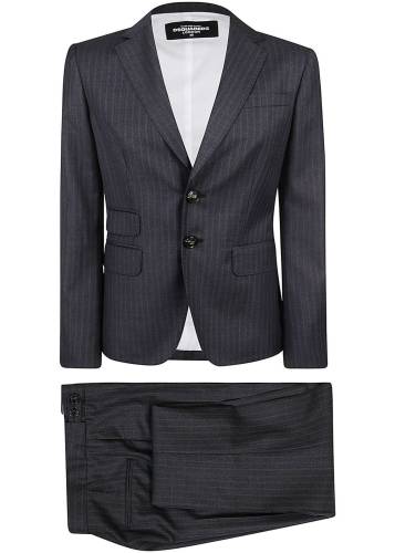Dsquared2 striped suit grey