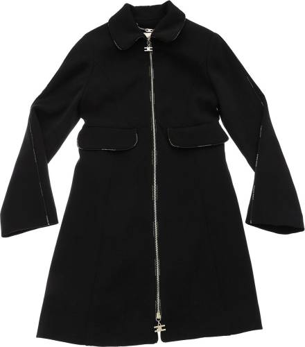 Elisabetta Franchi black coat with branded details black