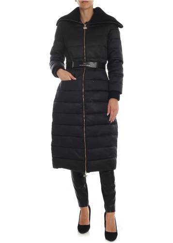 Elisabetta Franchi black down jacket with knitted details black