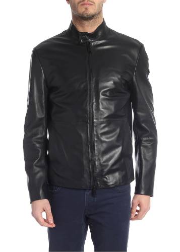 Emporio Armani jacket in genuine black leather black