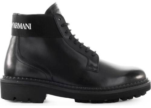 Emporio Armani leather ankle boots black