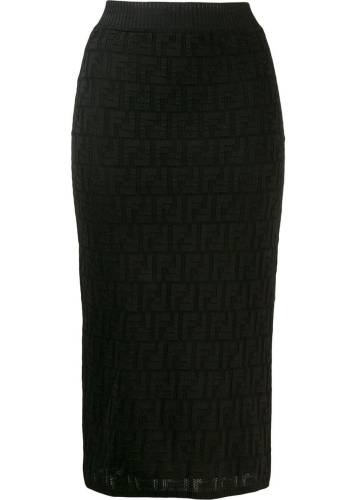 Fendi cotton skirt black