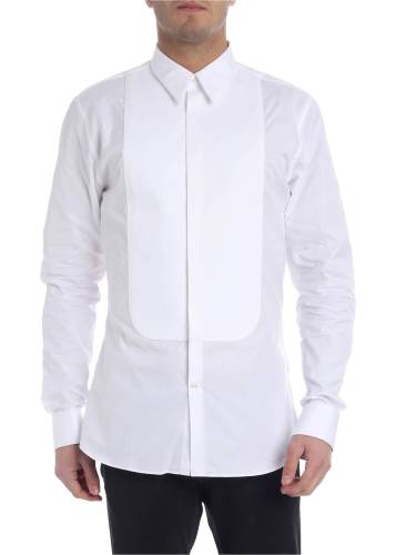 Givenchy white slim fit shirt with plastron white