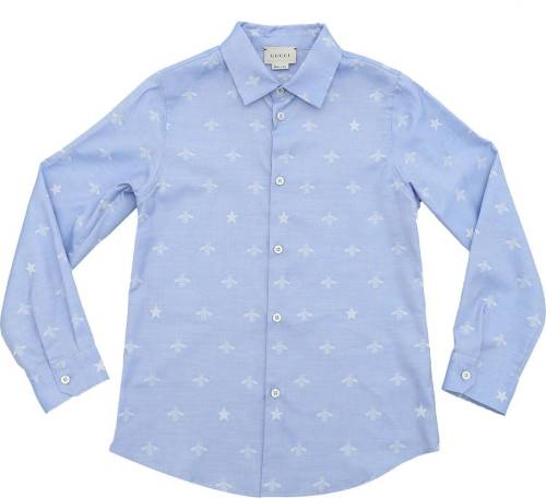 Gucci bees embroidery shirt in light blue light blue