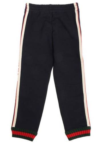 Gucci blue pants with logo embroidery blue