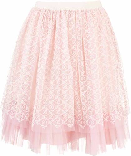 Gucci gg garland embroidery skirt in pink pink