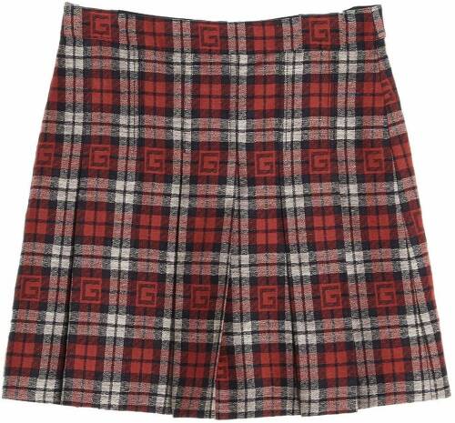 Gucci short checked logo skirt in red red