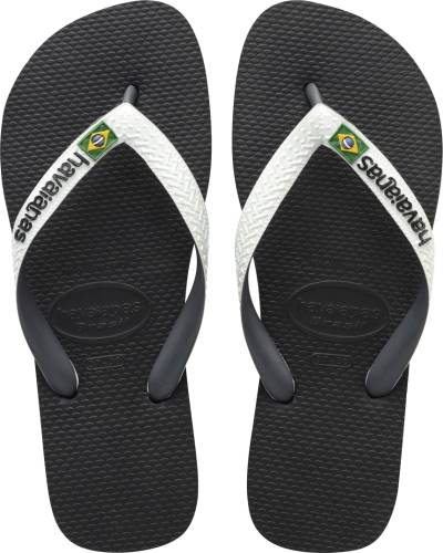 Havaianas brasil mix unisex flip flops in black white black