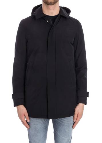 Herno black removable hood down jacket black
