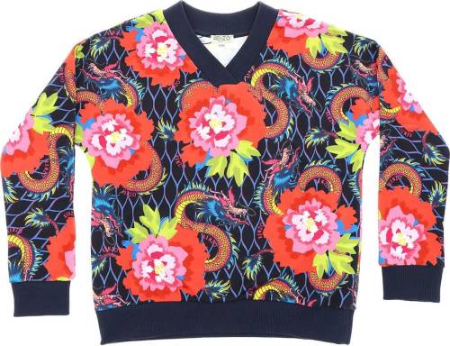 Kenzo sport line v-neck floral sweatshirt multi