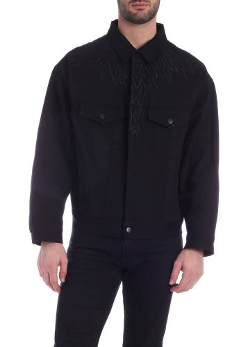 Marcelo Burlon embroidery wings jacket in black black