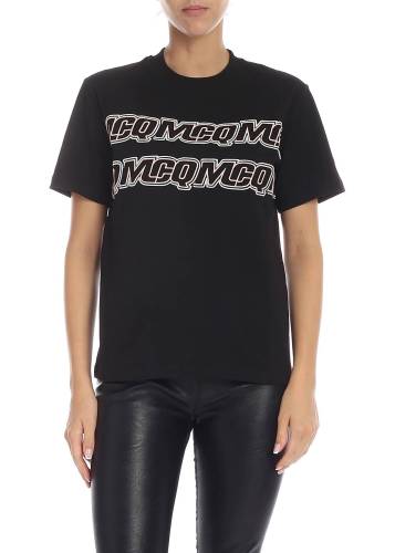Mcq Alexander Mcqueen black t-shirt with mcq embroidery black