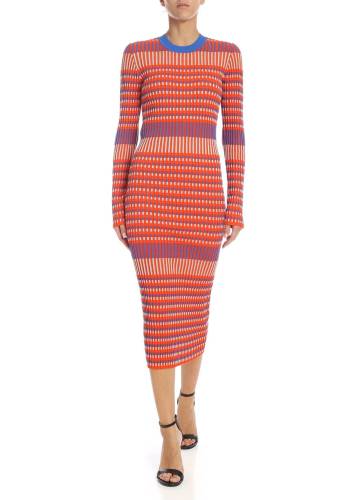 Mcq Alexander Mcqueen orange dress with ribbed pattern orange