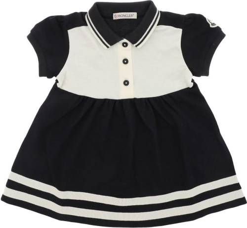 Moncler Kids blue and white dress with logo blue