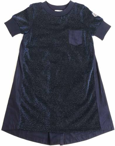 Moncler Kids blue dress with logo detail blue