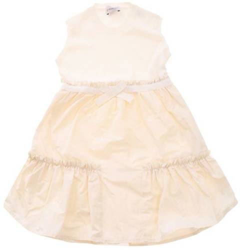 Moncler Kids cream color dress with knitted top white