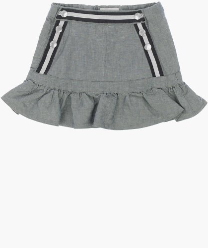 Moncler Kids linen and cotton skirt gray