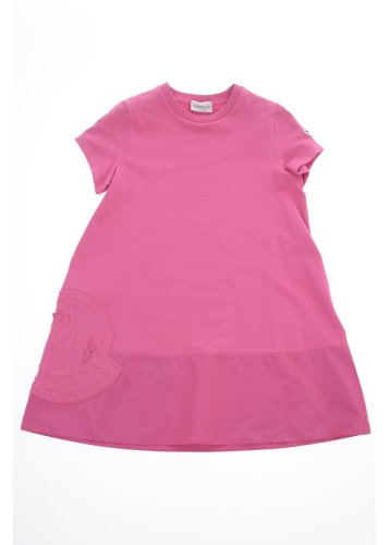 Moncler Kids logo embroidery sweat dress pink