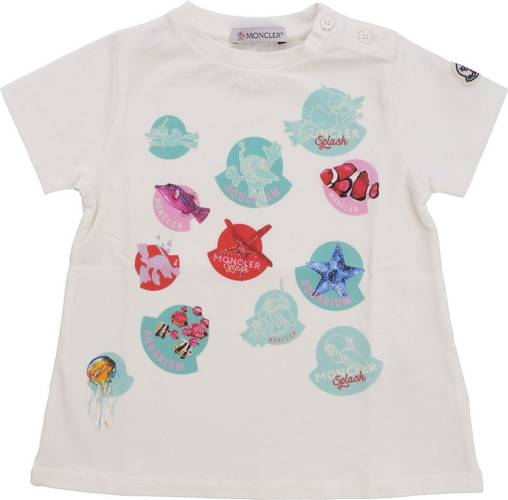 Moncler Kids moncler jr t-shirt with aquarium motif white