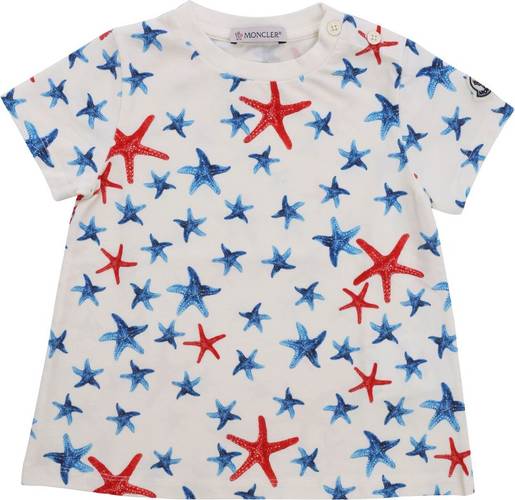 Moncler Kids moncler jr t-shirt with starfish pattern white