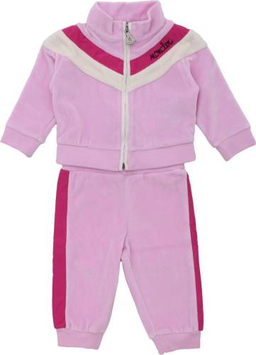 Moncler Kids pink chenille suit with logo pink