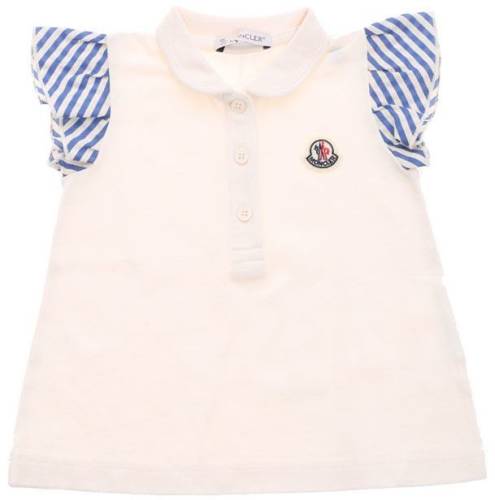 Moncler Kids polo with white and light blue inserts white