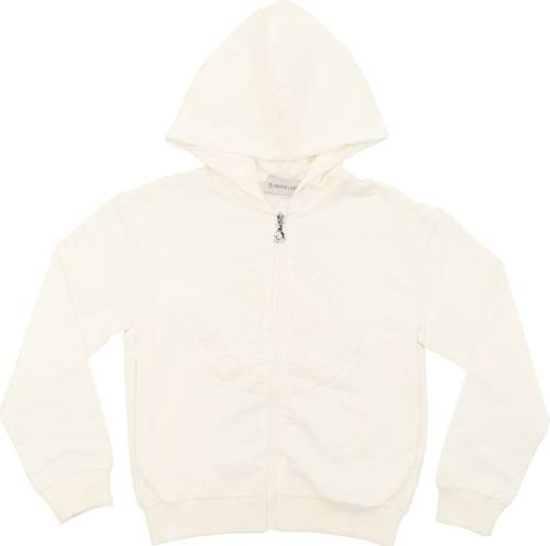 Moncler Kids white sweatshirt with mesh logo white