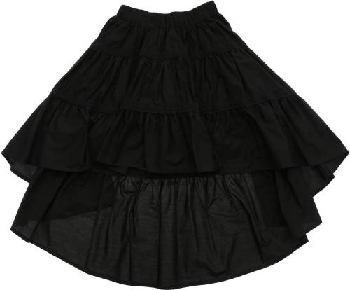 Monnalisa flared black skirt with macramé details black