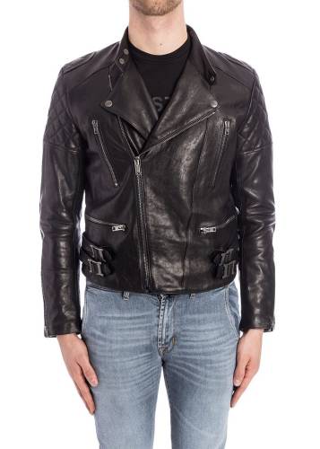 Moschino leather jacket black