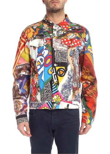 Moschino multicolor jacket with foulard print multi