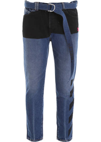 Off-white dropped crotch jeans dark blue fuchsia