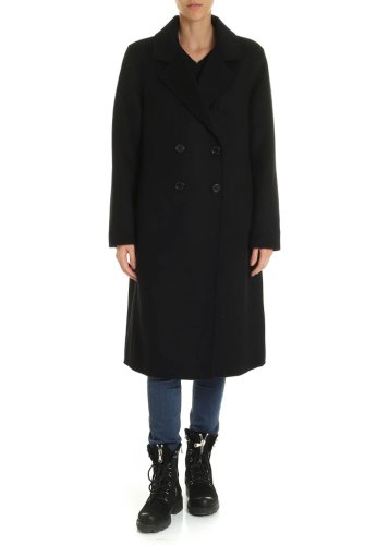 P.a.r.o.s.h. black over-fit double-breasted coat black