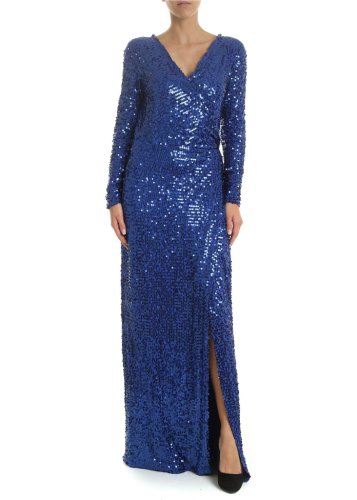 P.a.r.o.s.h. bluette wrap dress with sequins blue