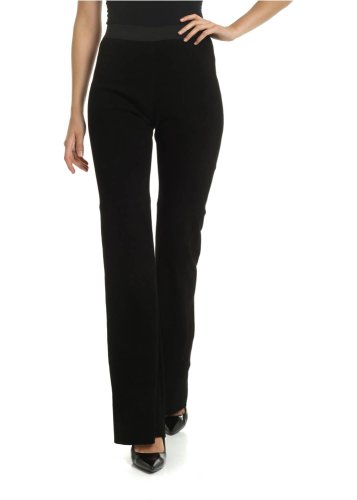 P.a.r.o.s.h. flared trousers in black suede black