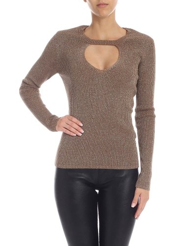 P.a.r.o.s.h. lamé wool sweater in brown brown