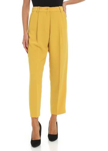 P.a.r.o.s.h. ocher color crop trousers yellow