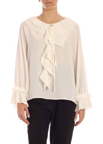 P.a.r.o.s.h. pleated blouse in white white