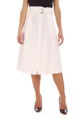 P.a.r.o.s.h. pleated skirt in white denim white
