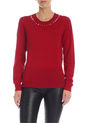 P.a.r.o.s.h. red pullover with studs red