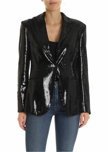 P.a.r.o.s.h. sequined single-breasted jacket in black black