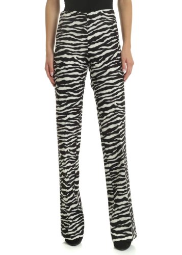 P.a.r.o.s.h. zebra printed flared trousers in black and ivory animal print
