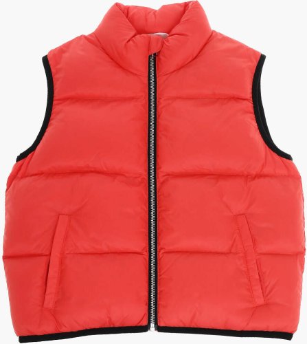 Palm Angels padded sleeveless jacket with printed logo red